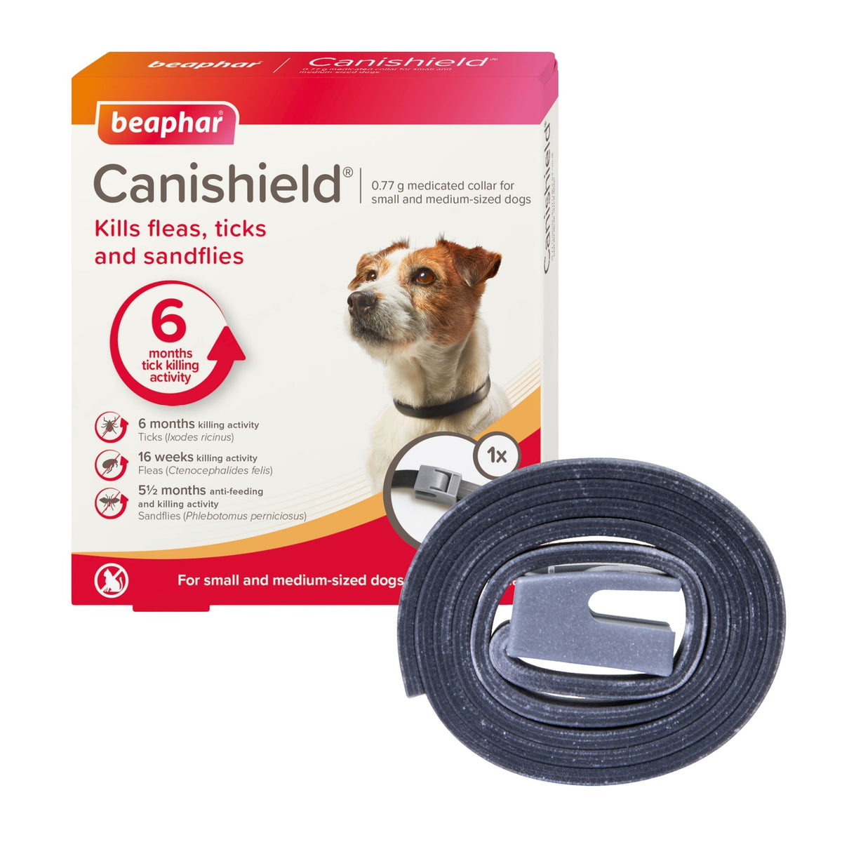 Beaphar Canishield קנישילד קולר נגד פרעושים קרציות לכלבים קטנים ובינוניים עד 20 ק״ג
