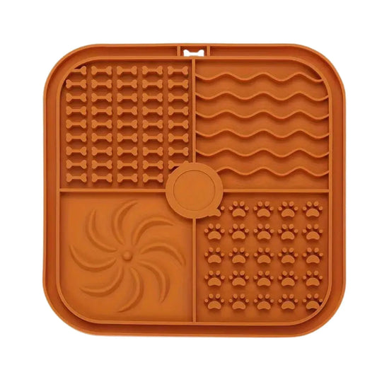 משטח ליקוק לכלבים להאכלה איטית לכלבים נגד החלקה צבע כתום