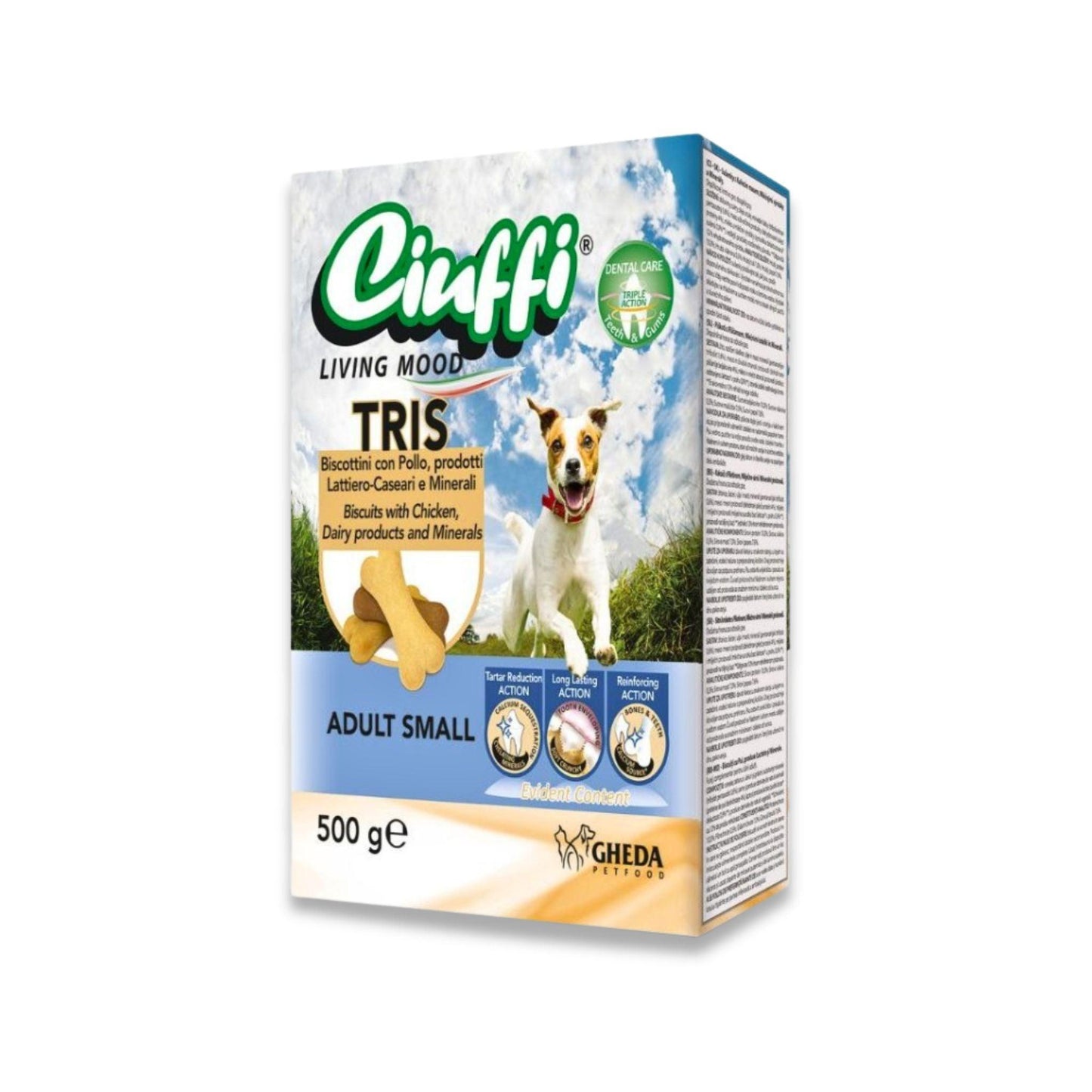 Ciuffi - מבצע חטיף ביסקוויט דנטלי לכלבים 3 חבילות 500 גרם צ'יופי