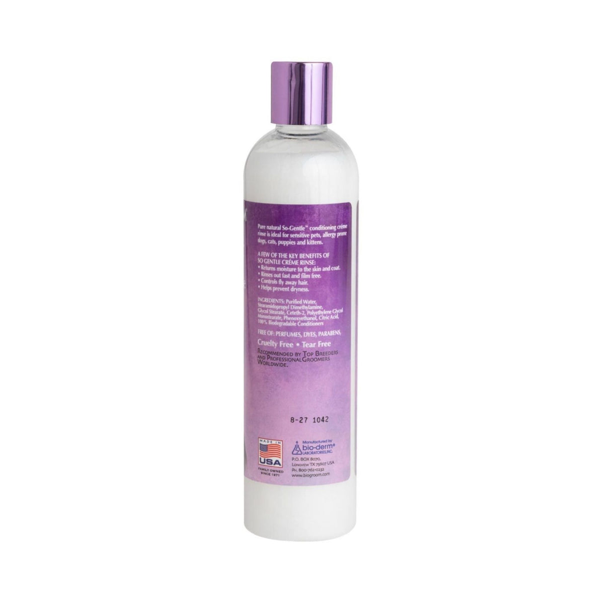 Bio-Groom ביוגרום מרכך סו ג'נטל היפואלרגני לכלבים וחתולים לעור רגיש 355 מ״ל