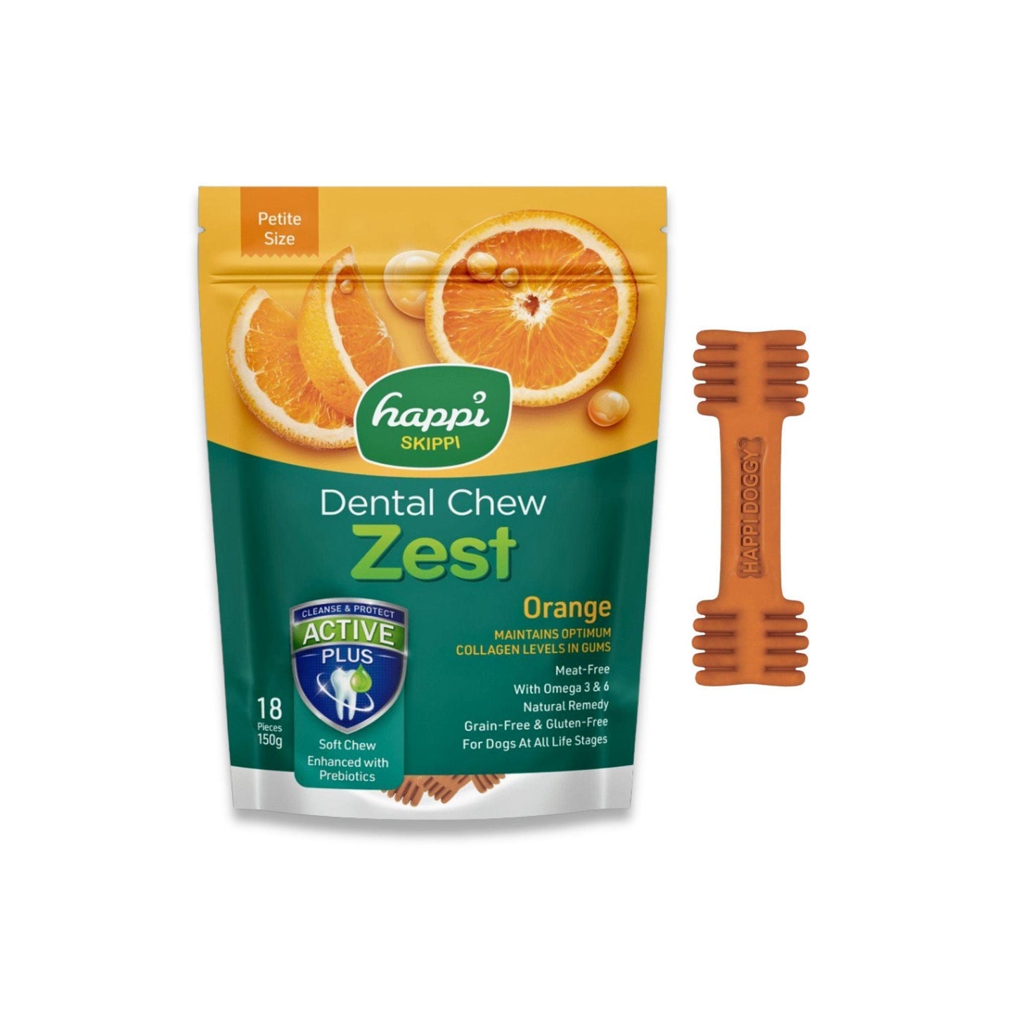 Happi Doggy - Стоматологический лакомство Happi Doggy апельсин для маленьких собак 18 шт 150 г