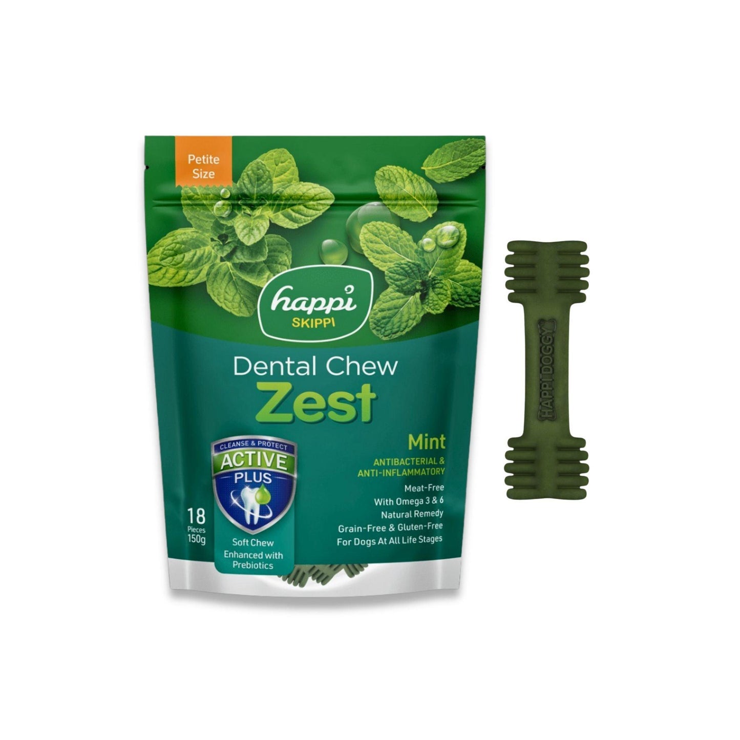 Happi Doggy - Стоматологический снек для маленьких собак мятный 18 шт. 150 г.