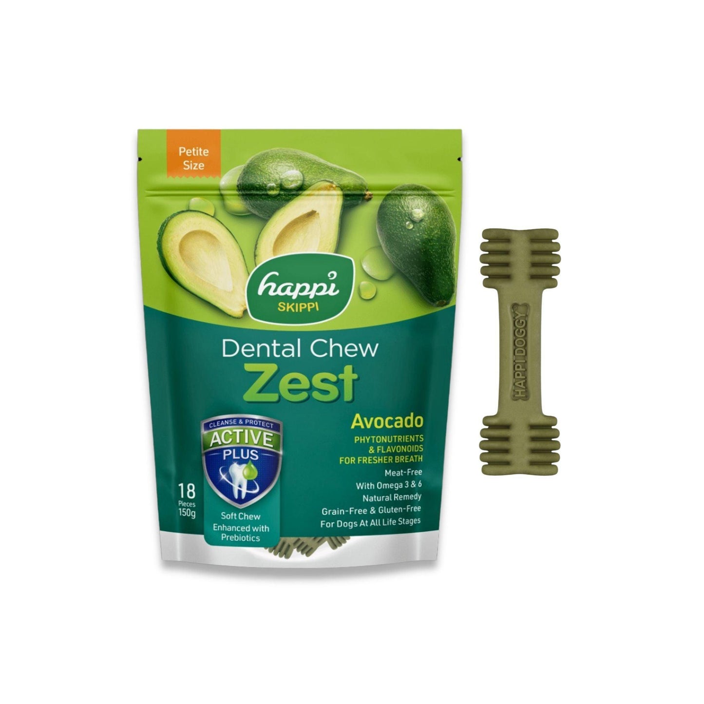 Happi Doggy - Happi Doggy лакомство для зубов с авокадо для маленьких собак 18 шт 150 г