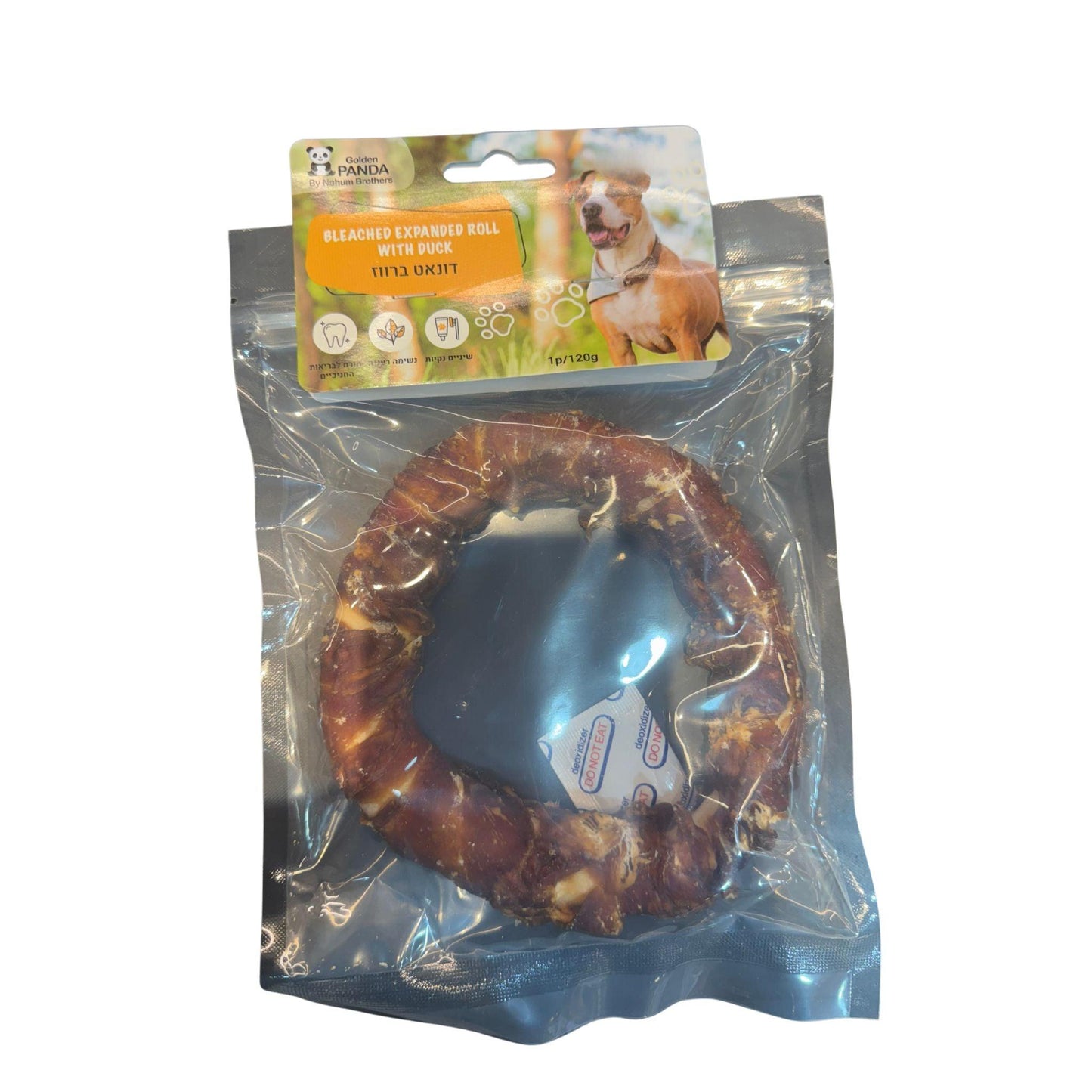Golden Panda חטיף דנטלי לכלבים דונאט ברווז 120 גרם