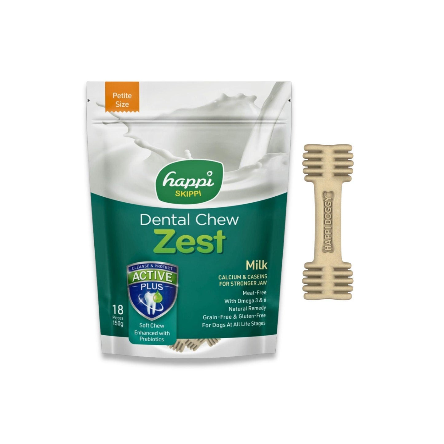 Happi Doggy - Молочный зубной лак Happi Doggy для маленьких собак 18 шт по 150 грамм