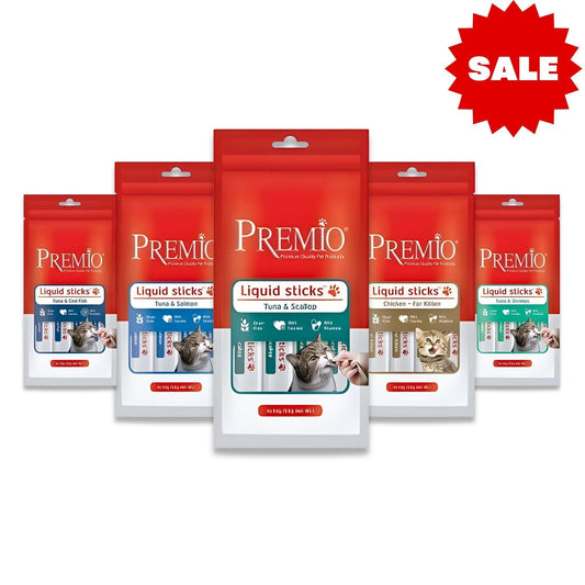 Premio - מבצע 24 חטיפי פרמיו שלוקים לחתול 56 גרם ב-₪199