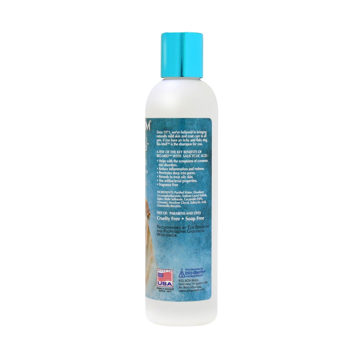 Bio-Groom ביוגרום שמפו ביו-מד וטרינרי לכלבים עם חומצה סליצילית לעור מגורה וקשקשים 237 מ״ל