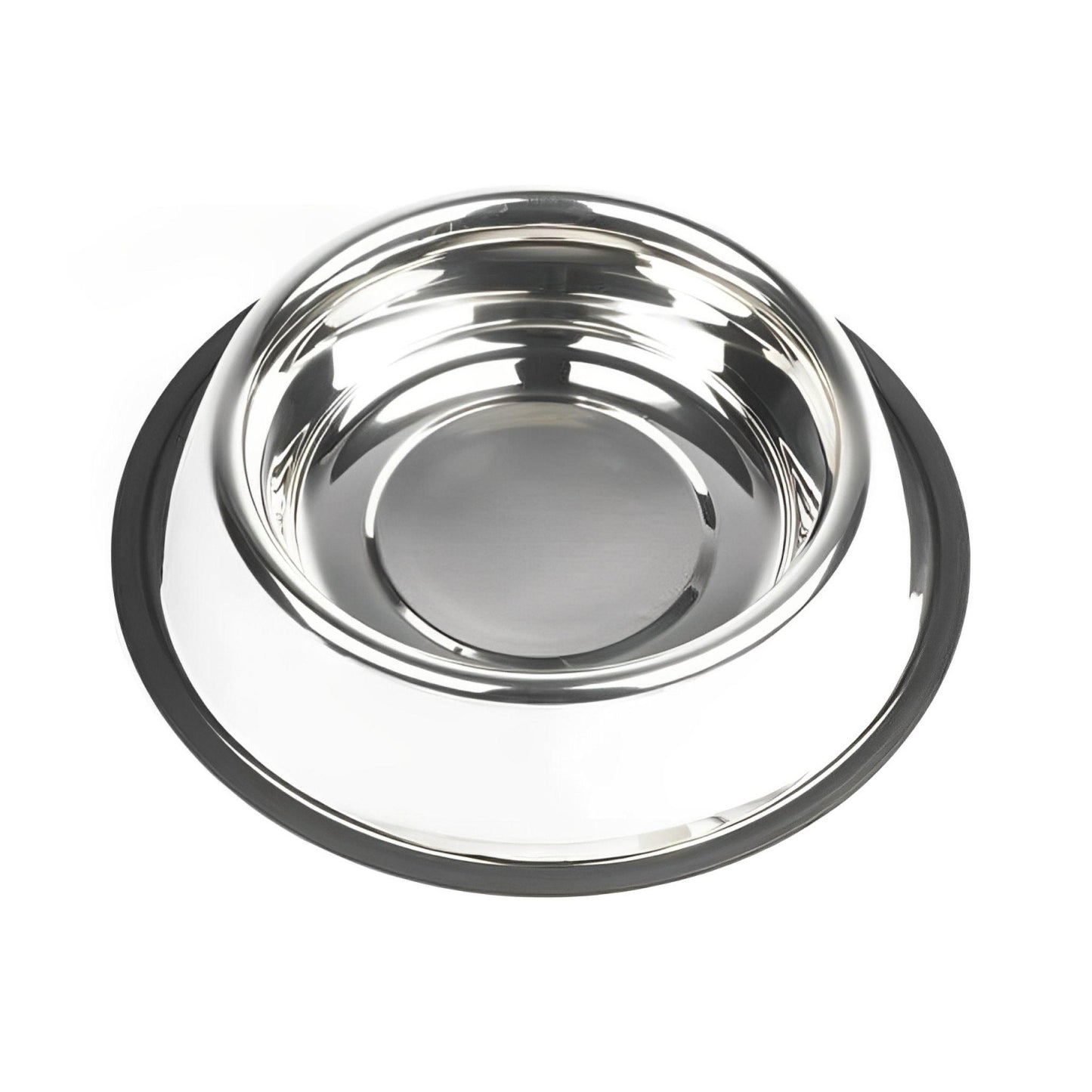 קערת אוכל ומים מנירוסטה עם בסיס מונע החלקה לכלבים וחתולים מידה גדולה