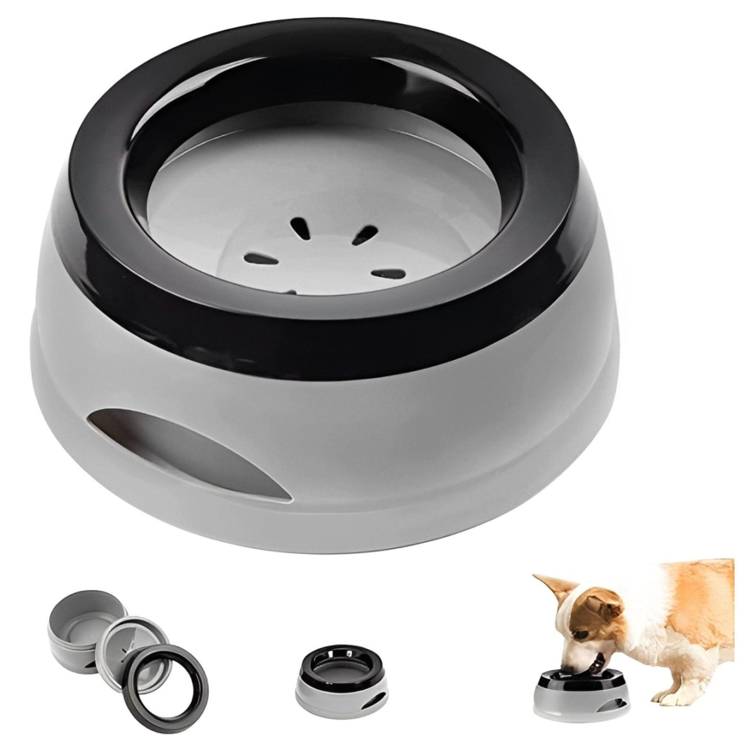 Pawise קערת מים אנטי ספיל למניעת טפטוף לכלבים וחתולים 750 מ”ל