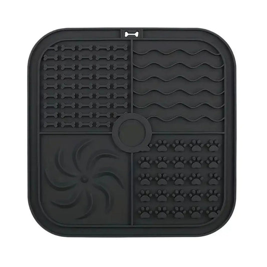 משטח ליקוק לכלבים להאכלה איטית לכלבים נגד החלקה צבע שחור