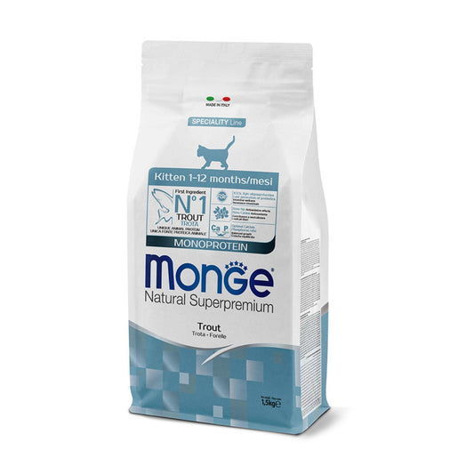 Monge מונג’ קיטן דג פורל מזון יבש לגורי חתולים 1.5 ק”ג