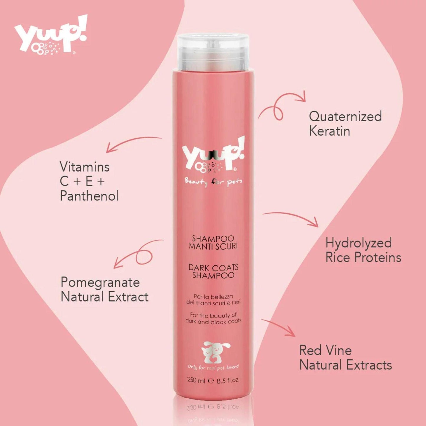 YUUP Shampoo for dogs and cats with dark fur 250 ml