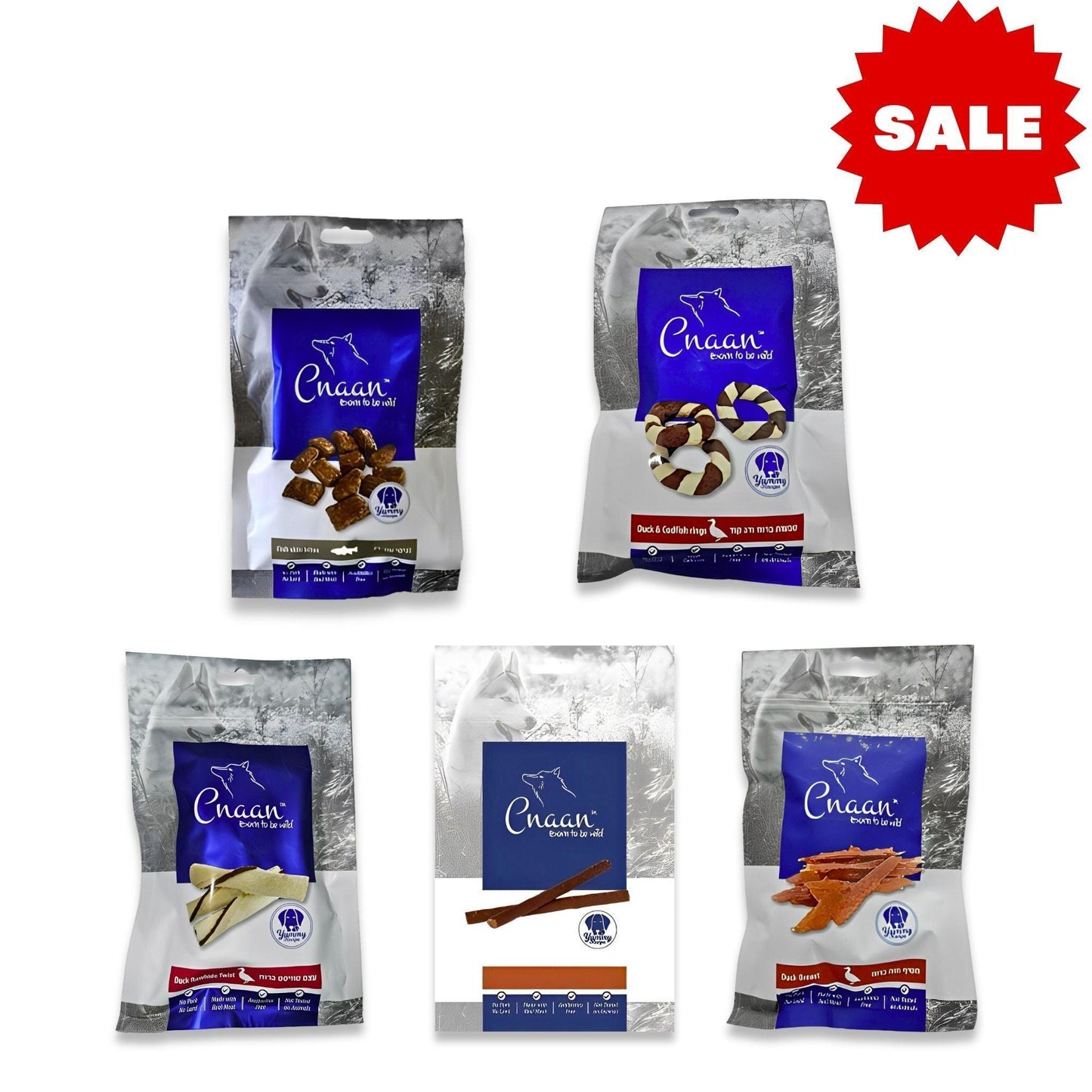 Cnaan Распродажа закусок для собак 5 за 49 шекелей 100 г