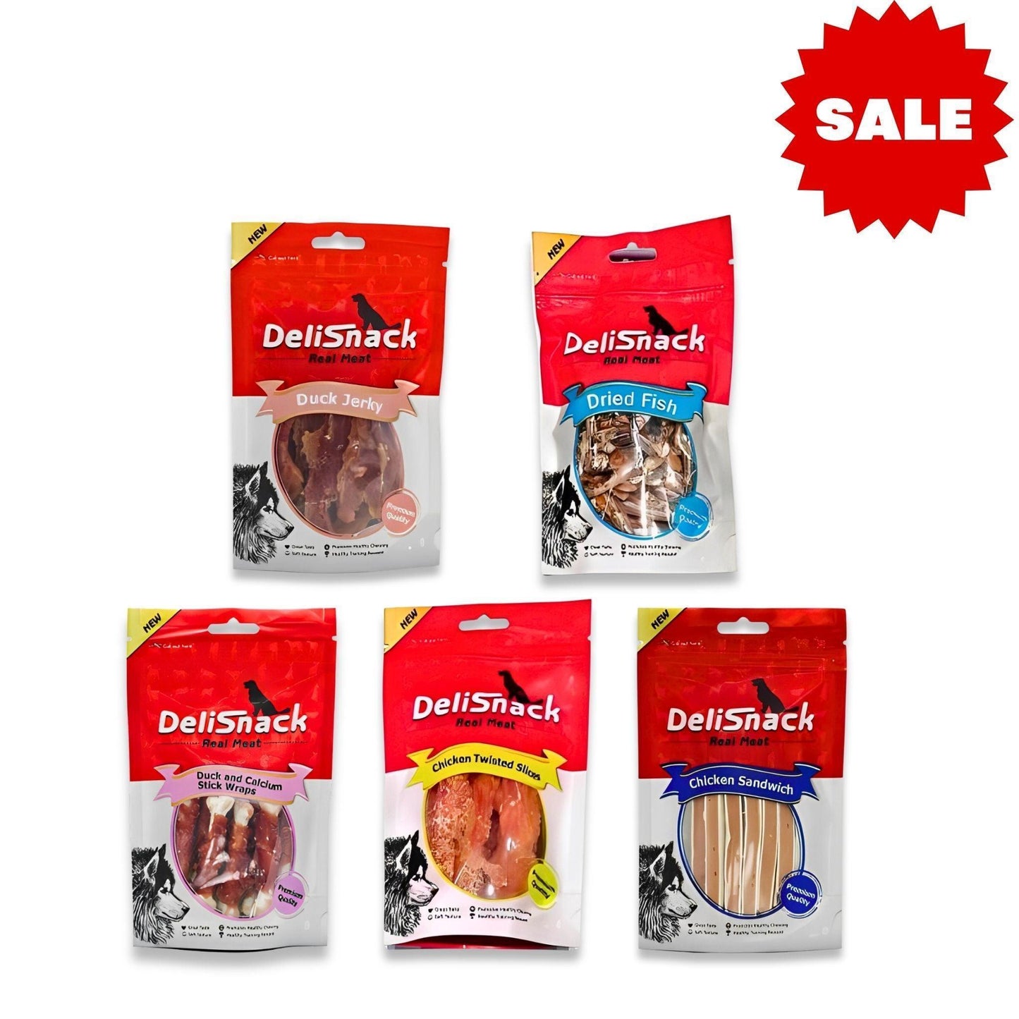 DeliSnack מבצע חטיפים לכלב 5 ב-49שח 80 גרם דליסנק