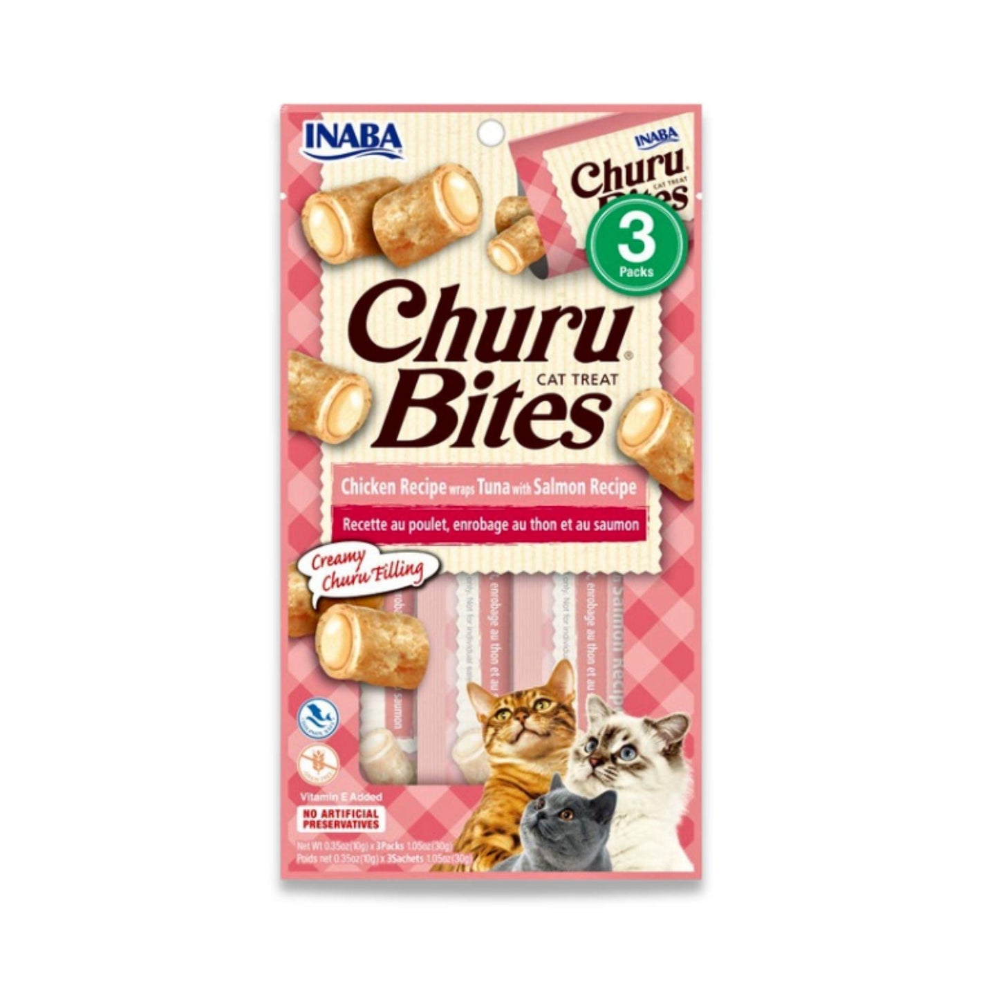 INABA - Churu Bites צ’ורו בייטס חטיף לחתול טונה וסלמון 30 גרם