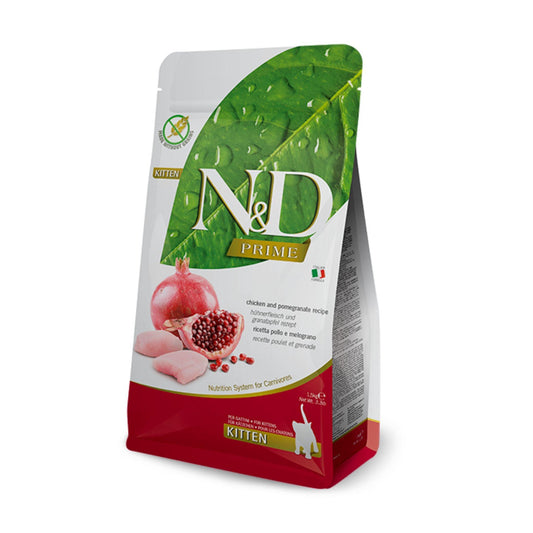 N&D נטורל אנד דלישס אוכל לגורי חתולים קיטן ללא דגנים עוף ורימון 5 ק”ג