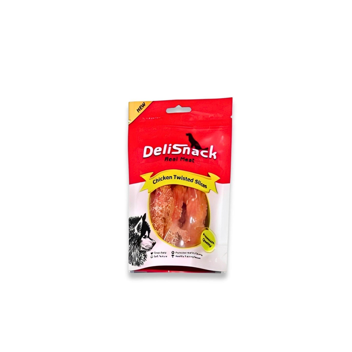 DeliSnack דליסנק חטיף לכלב חתיכות עוף 80 גרם