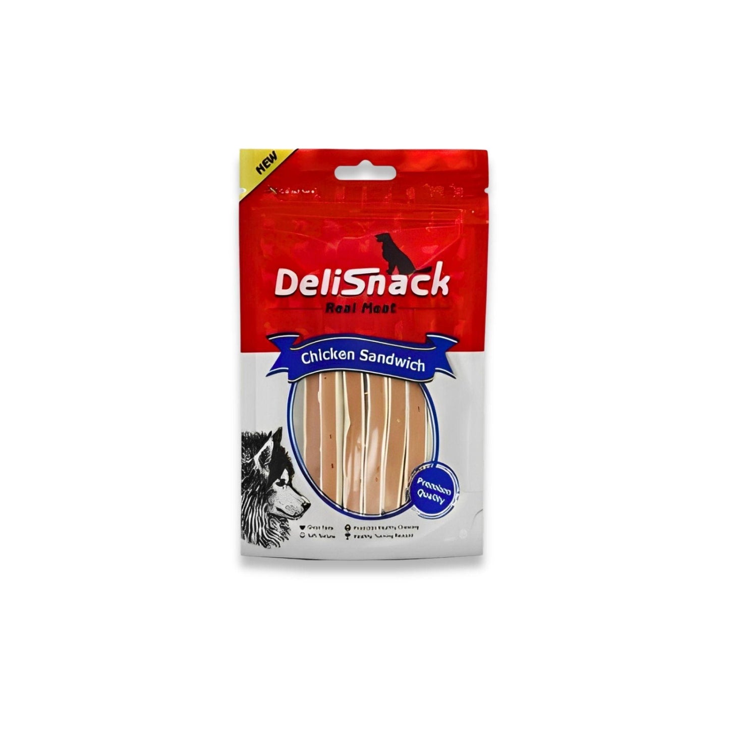 DeliSnack דליסנק חטיף לכלב סנדוויץ' עוף 80 גרם