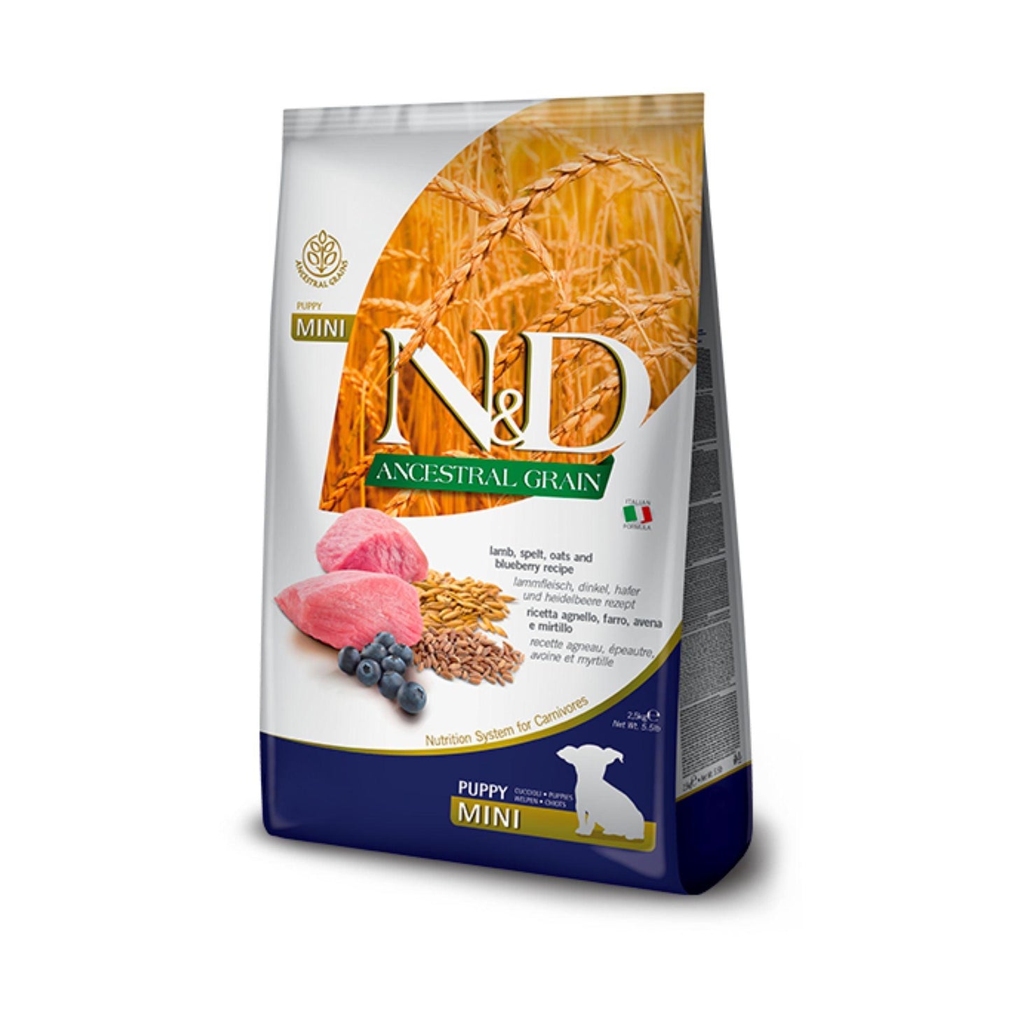N&D Natural & Delicious Small Dog Puppy Food Lamb & Blueberry Grain-Free 7 kg