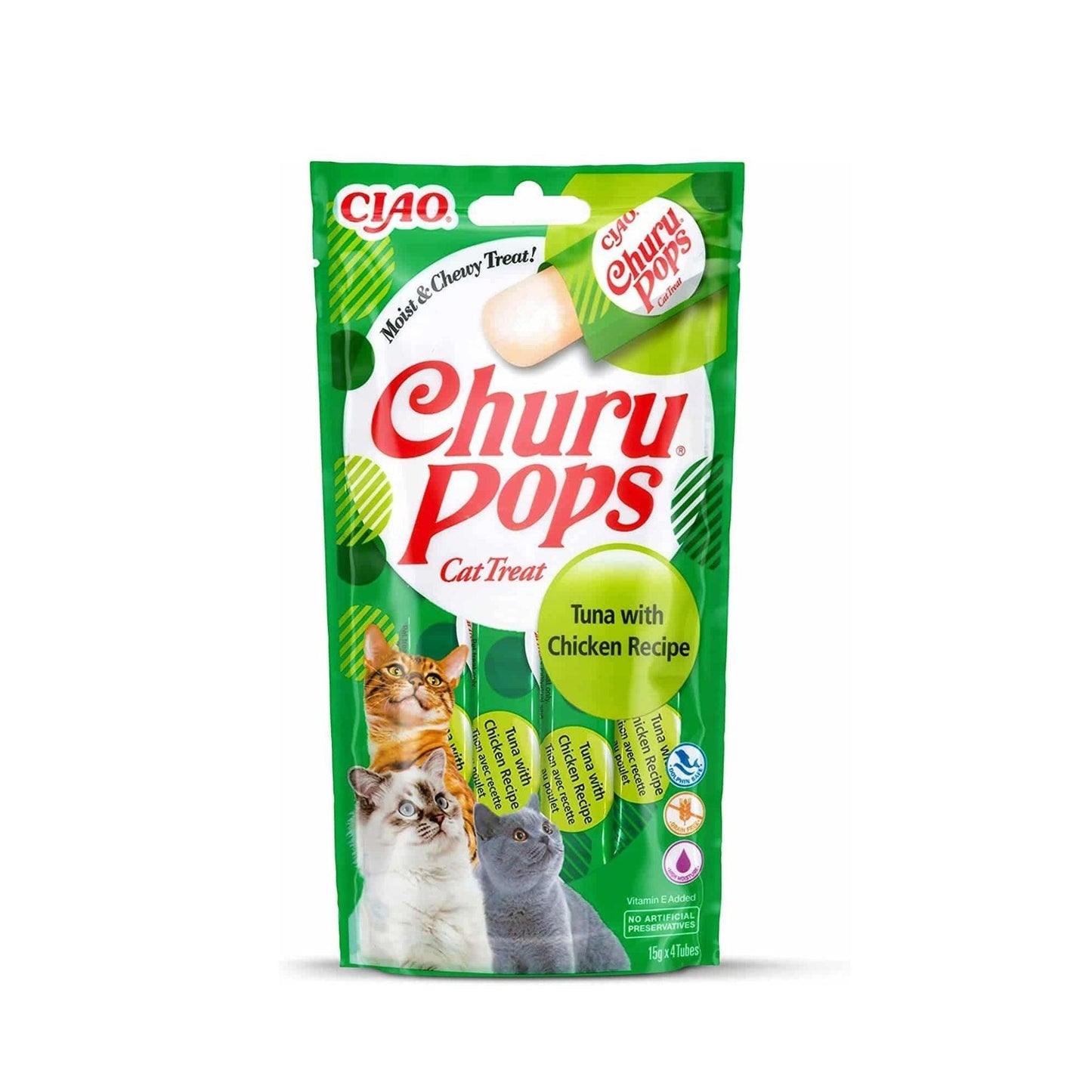 INABA - Churu Pops חטיף צ'ורו פופס טונה ועוף 60 גרם