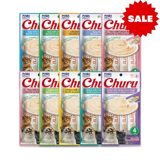 INABA - Churu חטיפי צ'ורו אינאבה לחתול שלוקים מבצע 10 ב-₪135