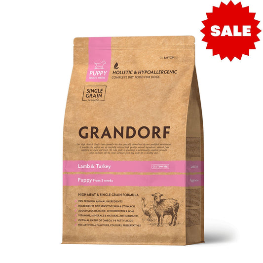 GRANDORF Lamb Puppy גרנדורף לגורים כבש והודו 3 ק״ג היפואלרגני