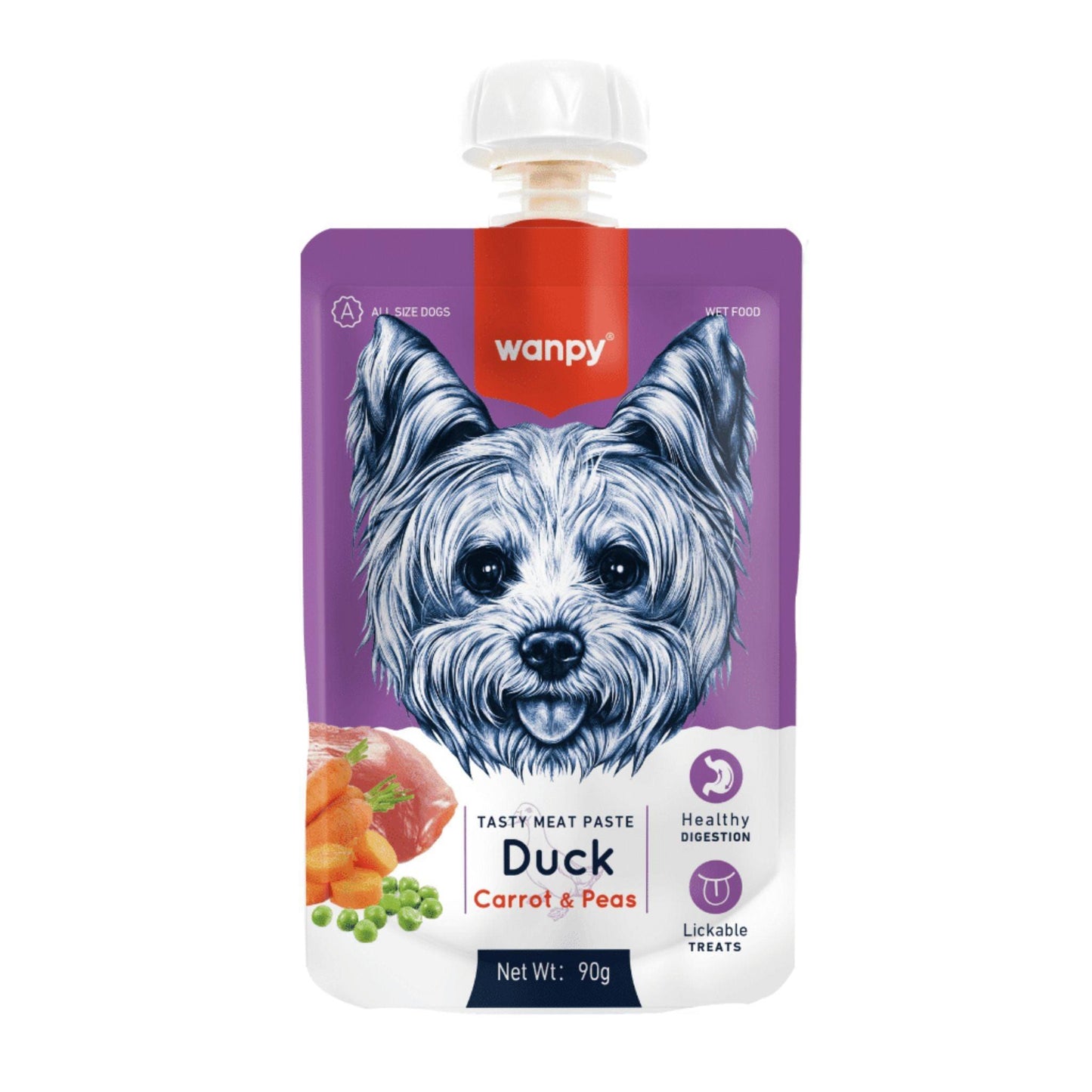 Wanpy Wanpy Mousse жидкая закуска для собак утка курица и морковь 90 г
