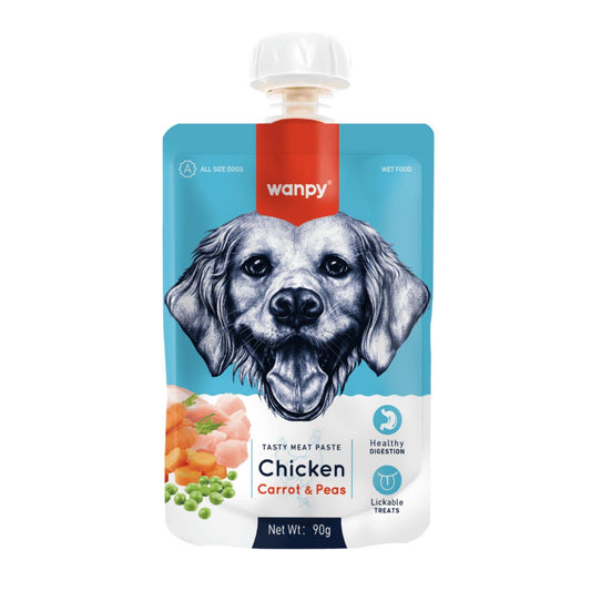 Wanpy Chicken and Carrot Liquid Dog Snack Mousse Puree 90g