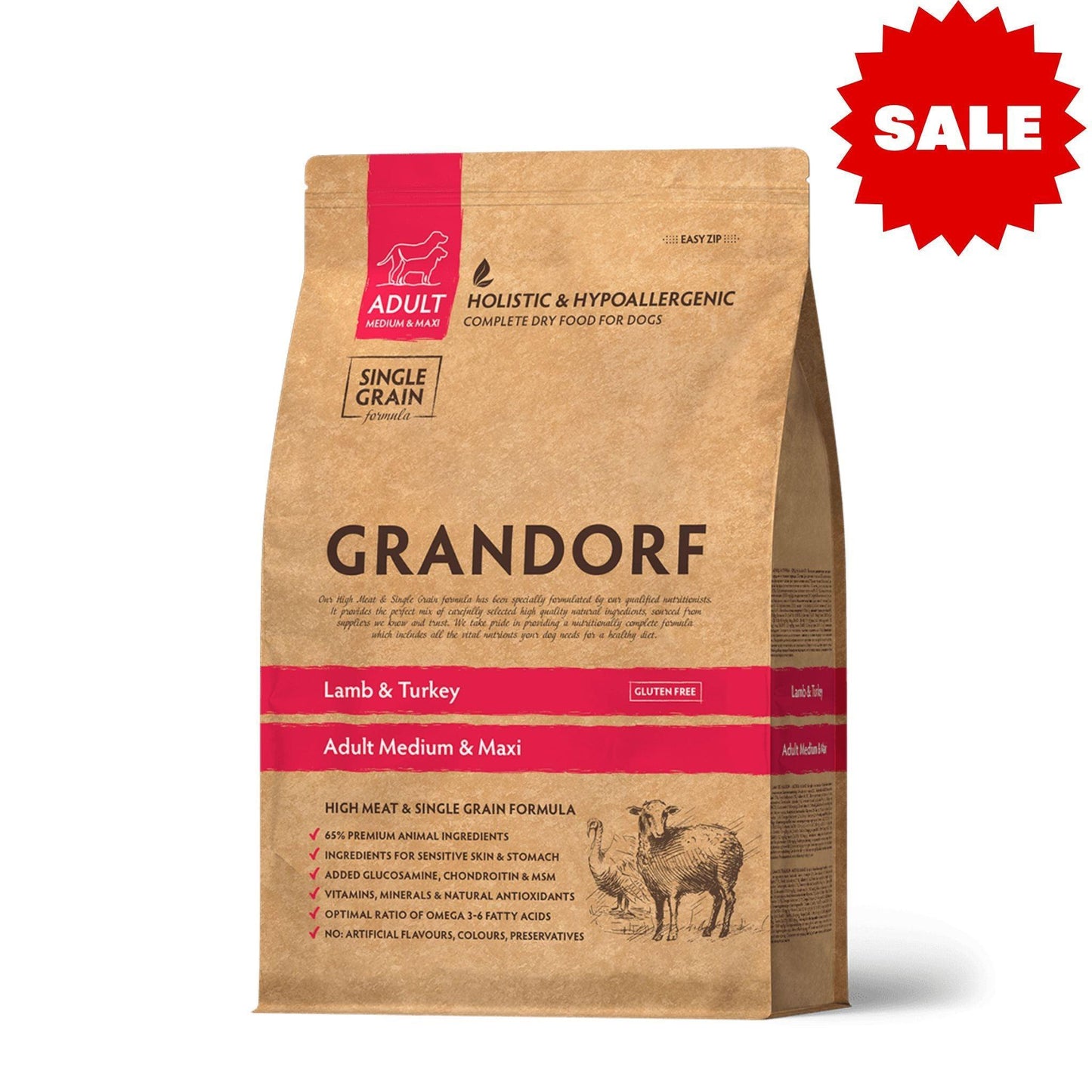 GRANDORF Lamb Adult Grandorf Lamb and Turkey for Adult Dogs 3 kg Hypoallergenic