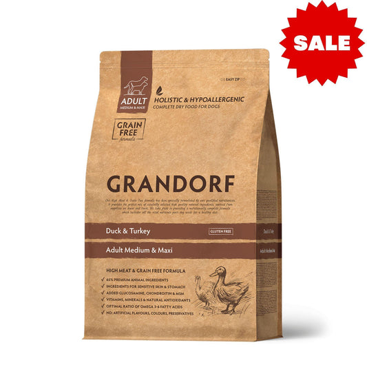 GRANDORF Duck Grain Free Грандорф утка для взрослых собак 3 кг беззерновой гипоаллергенный