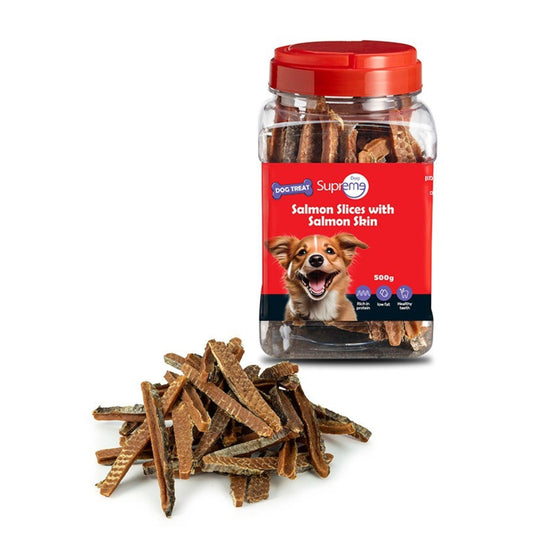 Supreme Dog - Supreme Dog Dog Snacks Salmon Slices with Skin 500g