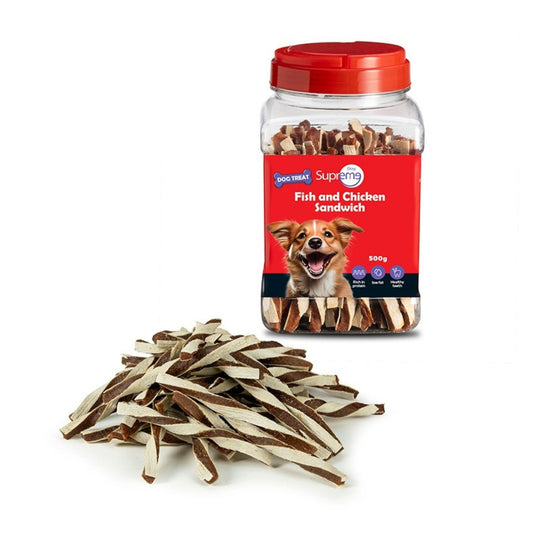 Supreme Dog - Supreme Dog Dog Snack Fish and Chicken Sandwich 500 grams