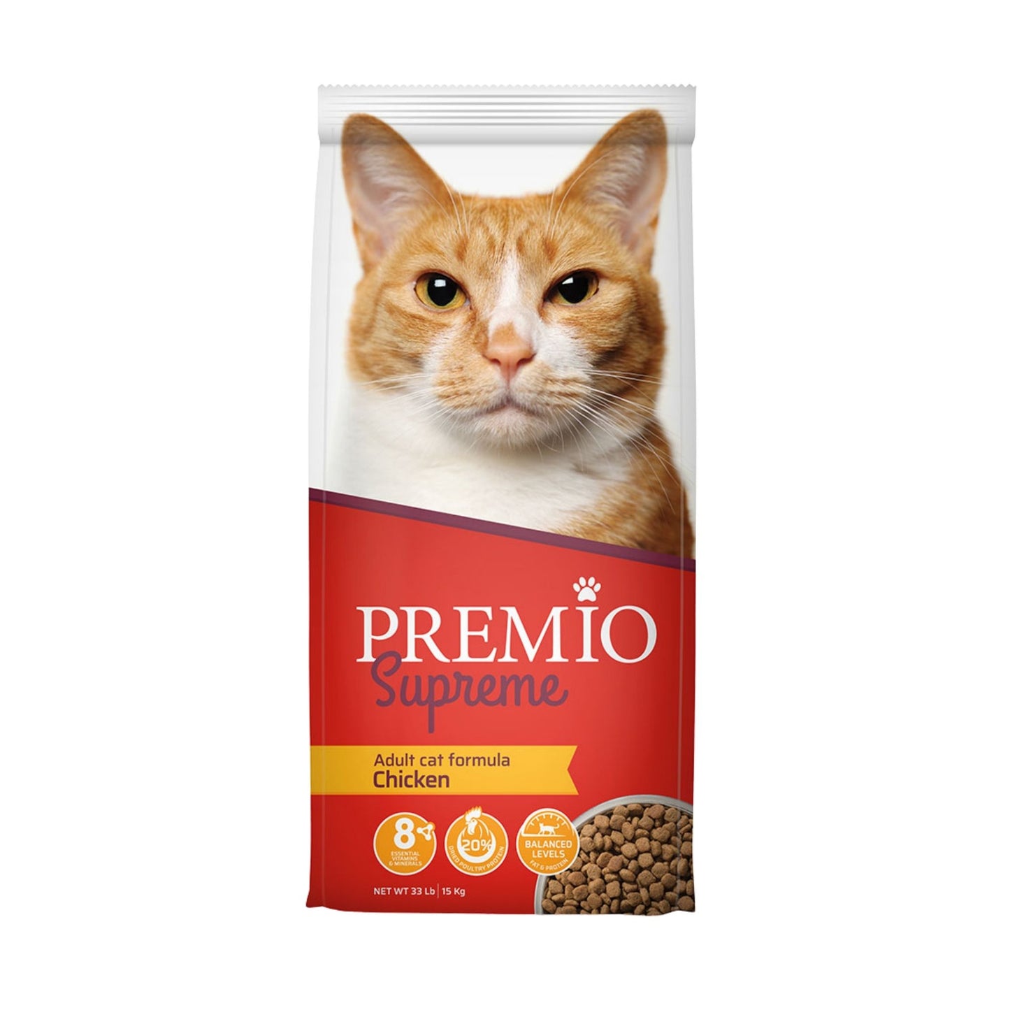 Premio פרמיו סופרים מזון יבש לחתולים בוגרים עוף 15 ק״ג