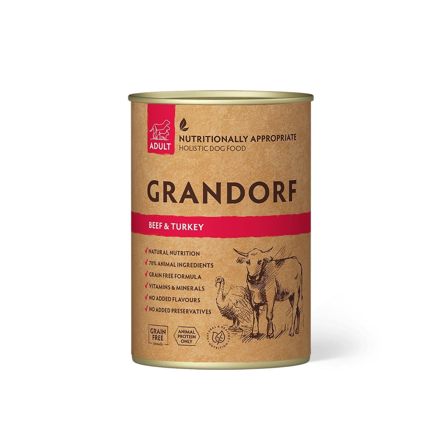 GRANDORF גרנדורף שימורי 400 גרם לכלבים מבצע 6 ב 99₪