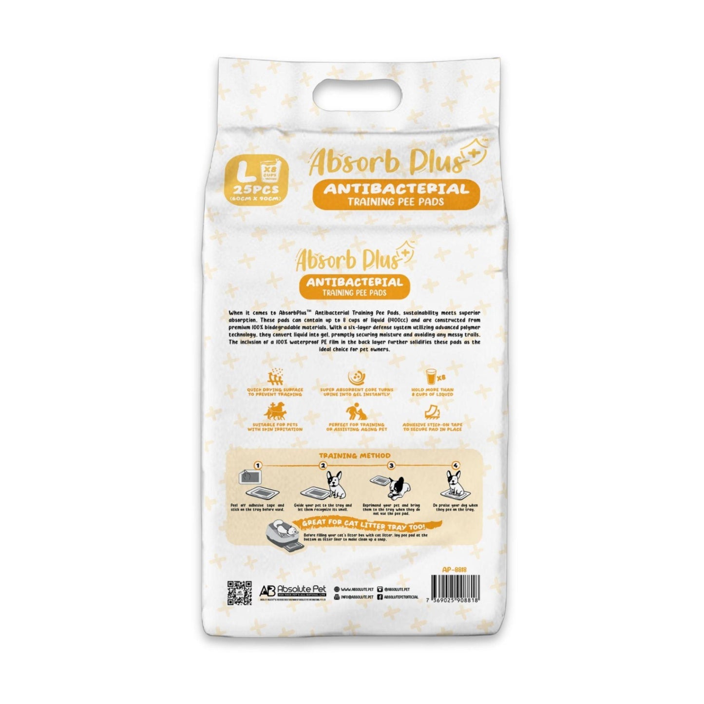 AbsorbPlus - Absorb Puppy Training Pads 25 pcs Large 60 x 90 cm