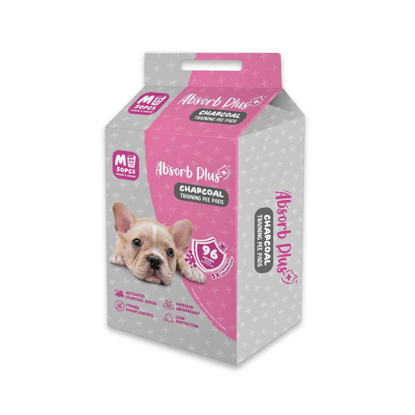 AbsorbPlus - אבסורב פדים לאילוף גורים 50 יח’ מדיום 45 על 60 ס”מ