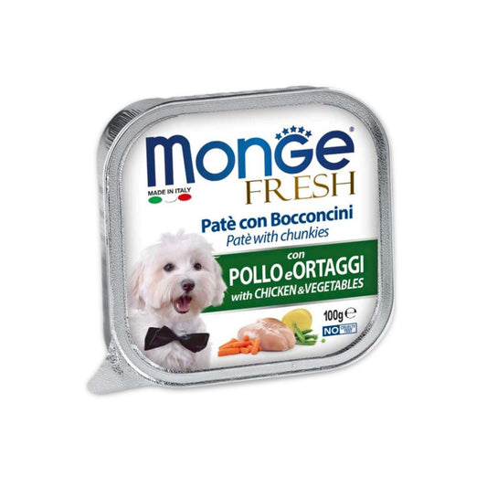 MONGE - מעדן לכלבים מונג' פרש פטה עוף וירקות 100 גרם