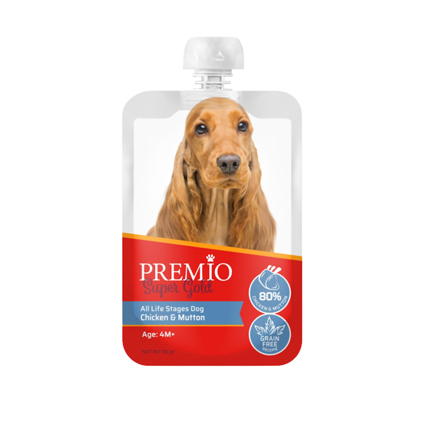 Premio פרמיו מחית עוף וכבש לכלבים 90 גרם