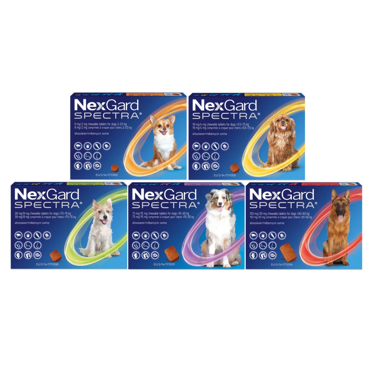 NexGard SPECTRA נקסגארד ספקטרה לכלבים בינוני במשקל 7.5-15 ק”ג