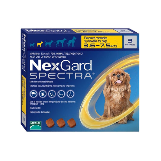 NexGard SPECTRA נקסגארד ספקטרה לכלבים קטנים במשקל 3.5-7.5 ק”ג