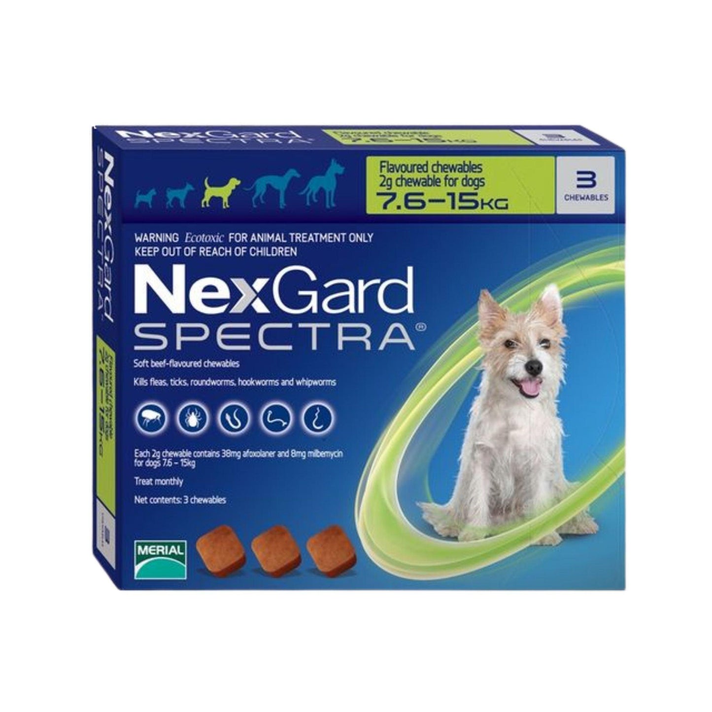 NexGard SPECTRA נקסגארד ספקטרה לכלבים בינוני במשקל 7.5-15 ק”ג