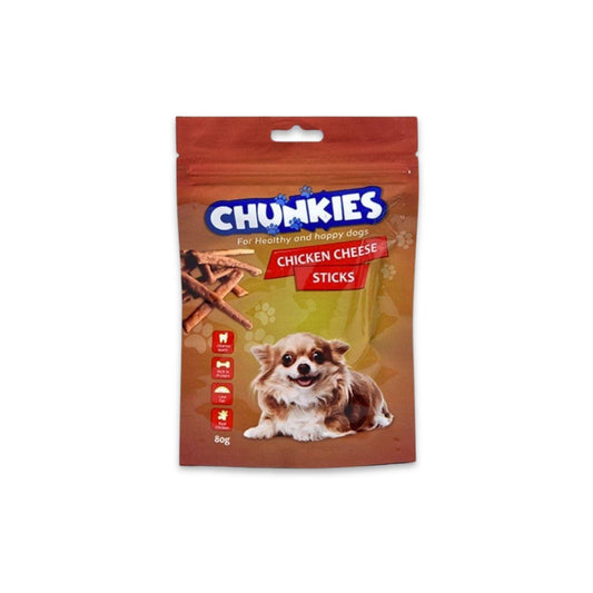 Chunkies - צ'אנקיז חטיף מקלות עוף גבינה לכלב 80 גרם