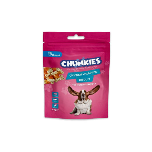 Chunkies - צ'אנקיז חטיף ביסקוויט עוף לכלב 80 גרם