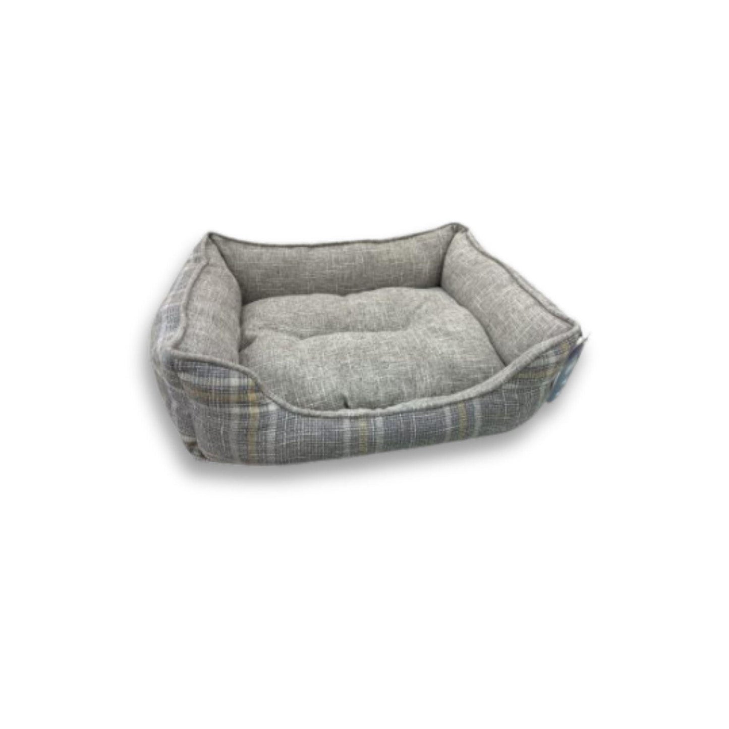 CROWN DOG מיטה אפורה משובצת לכלב וחתול קראון דוג