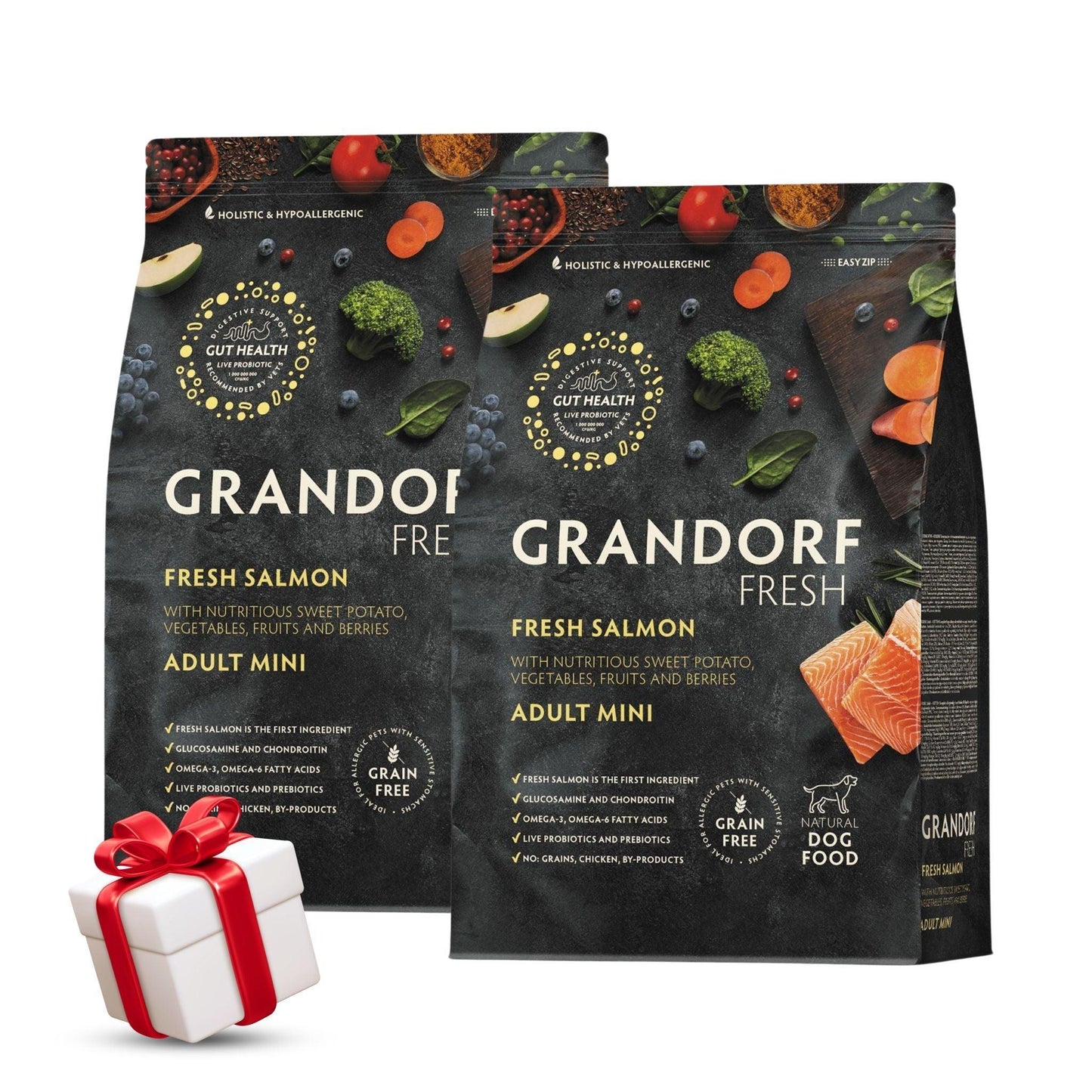 GRANDORF Fresh Salmon Mini Grandorf Fresh Salmon for Adult Small Breed Dogs 3 kg Sale 2 bags + gift