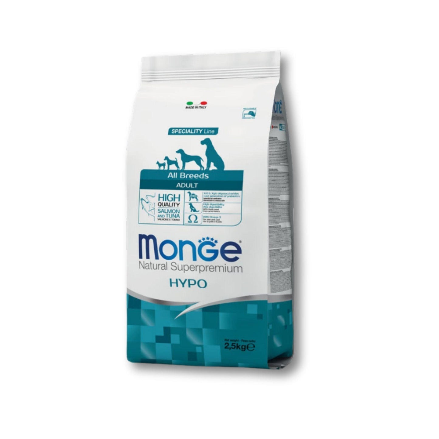 MONGE - Hypo Salmon and Tuna Monge Hypoallergenic Tuna and Salmon for Dogs 2.5 kg