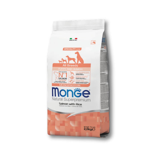 MONGE - Puppy and Junior Salmon מונג סלמון גורים וגוניור 2.5 ק"ג