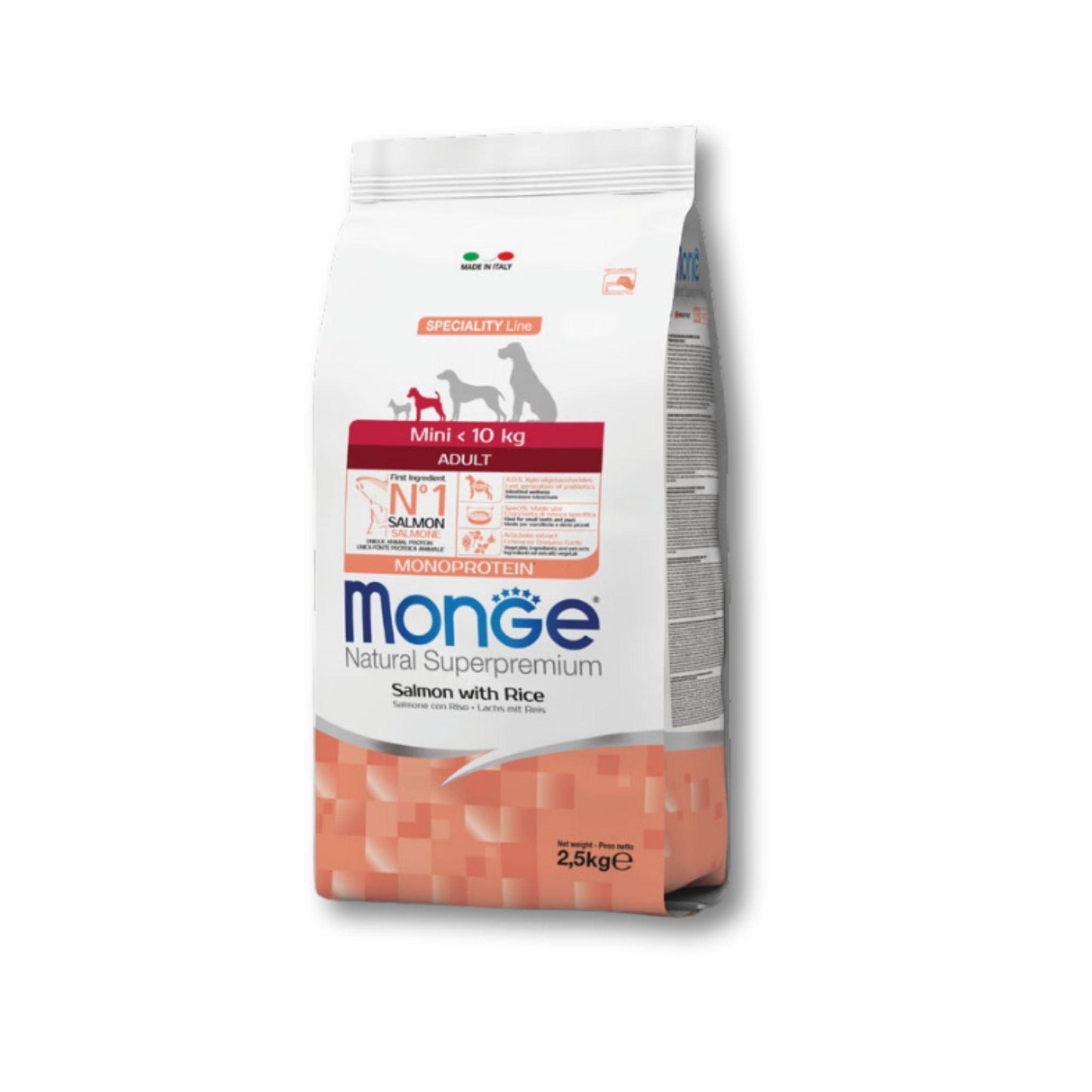 MONGE - Mini Adult Salmon Monge Salmon for small breed adult dogs 2.5 kg