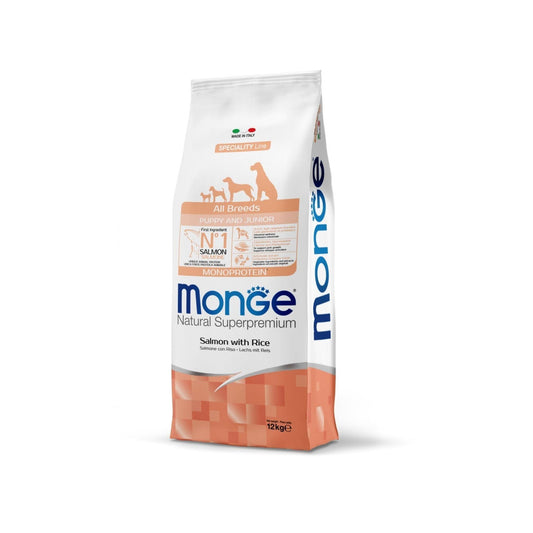 MONGE - Puppy and Junior Salmon מונג סלמון גור וגוניור 12 ק"ג