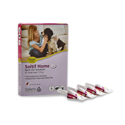 Soltif Home S - אמפולות נגד פרעושים וקרציות לכלב קטן 7-15 ק"ג 5 יחידות